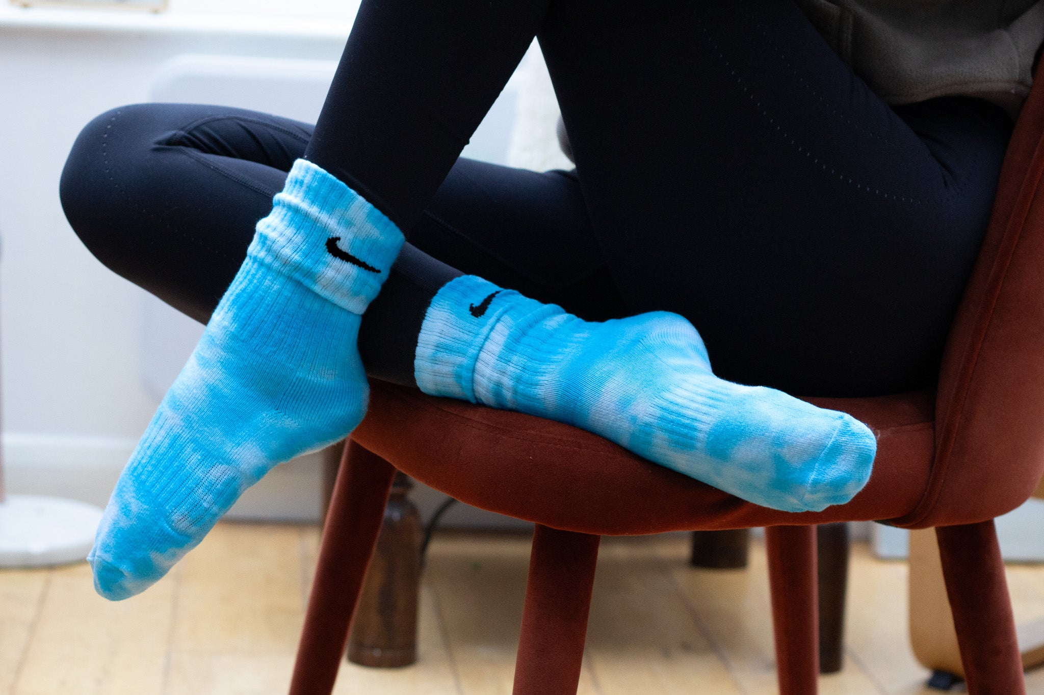 Hand-dyed Nike socks OCEAN DIPPED – snow moon creations