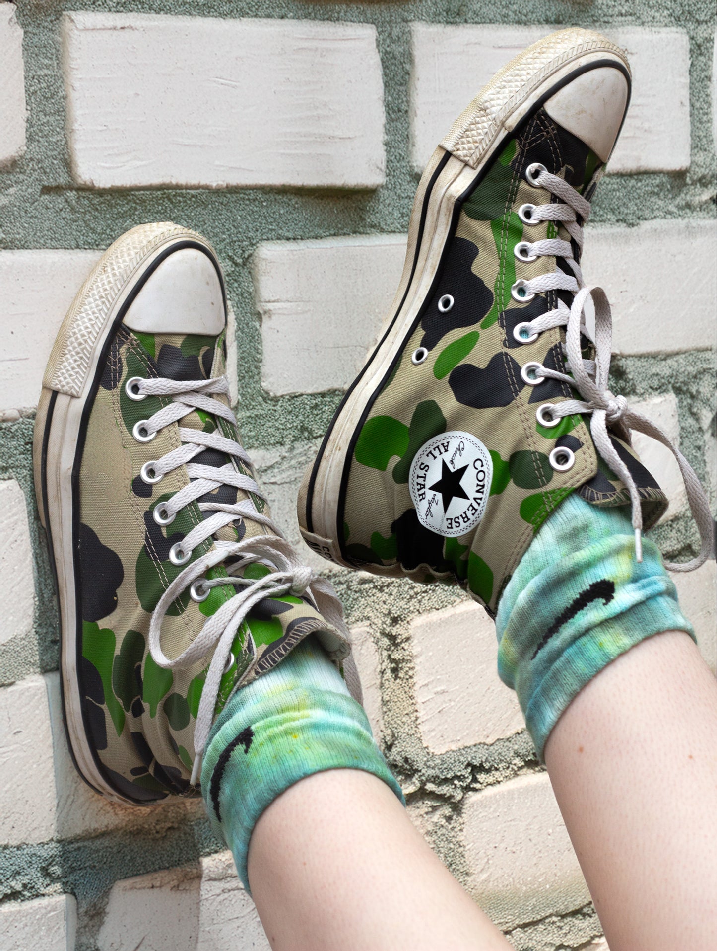 Hand-dyed Nike socks FOREST ENVY