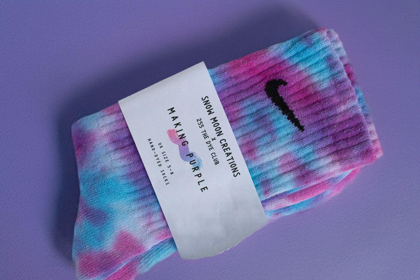 Hand-dyed Nike socks MAKING PURPLE