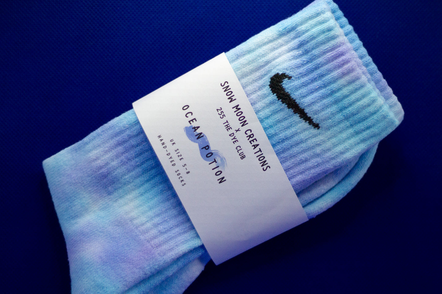 Hand-dyed Nike socks OCEAN POTION