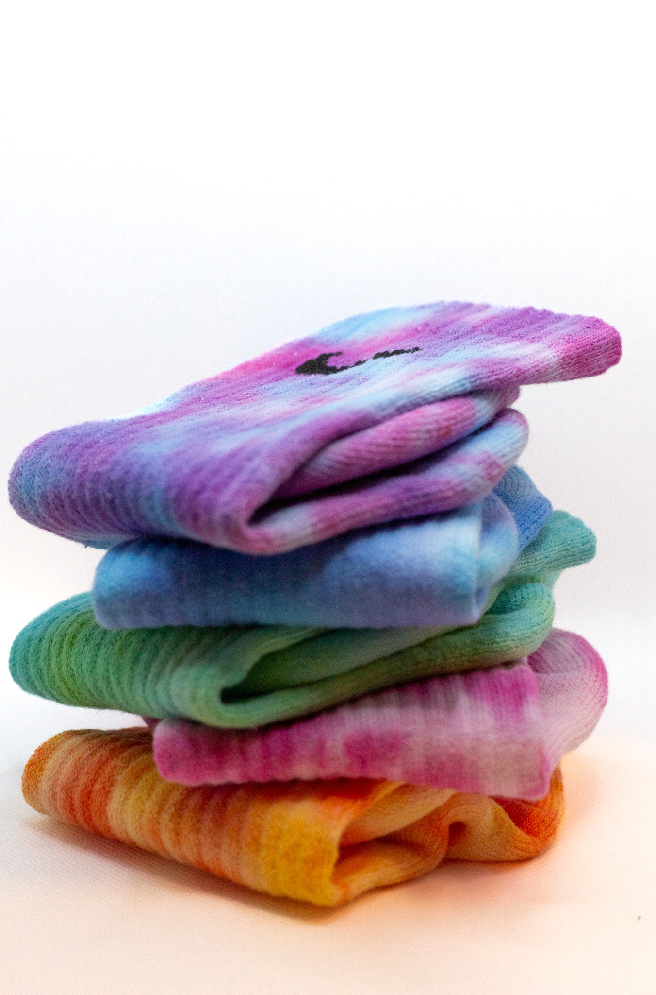 Hand-dyed Nike socks MELTED RAINBOW