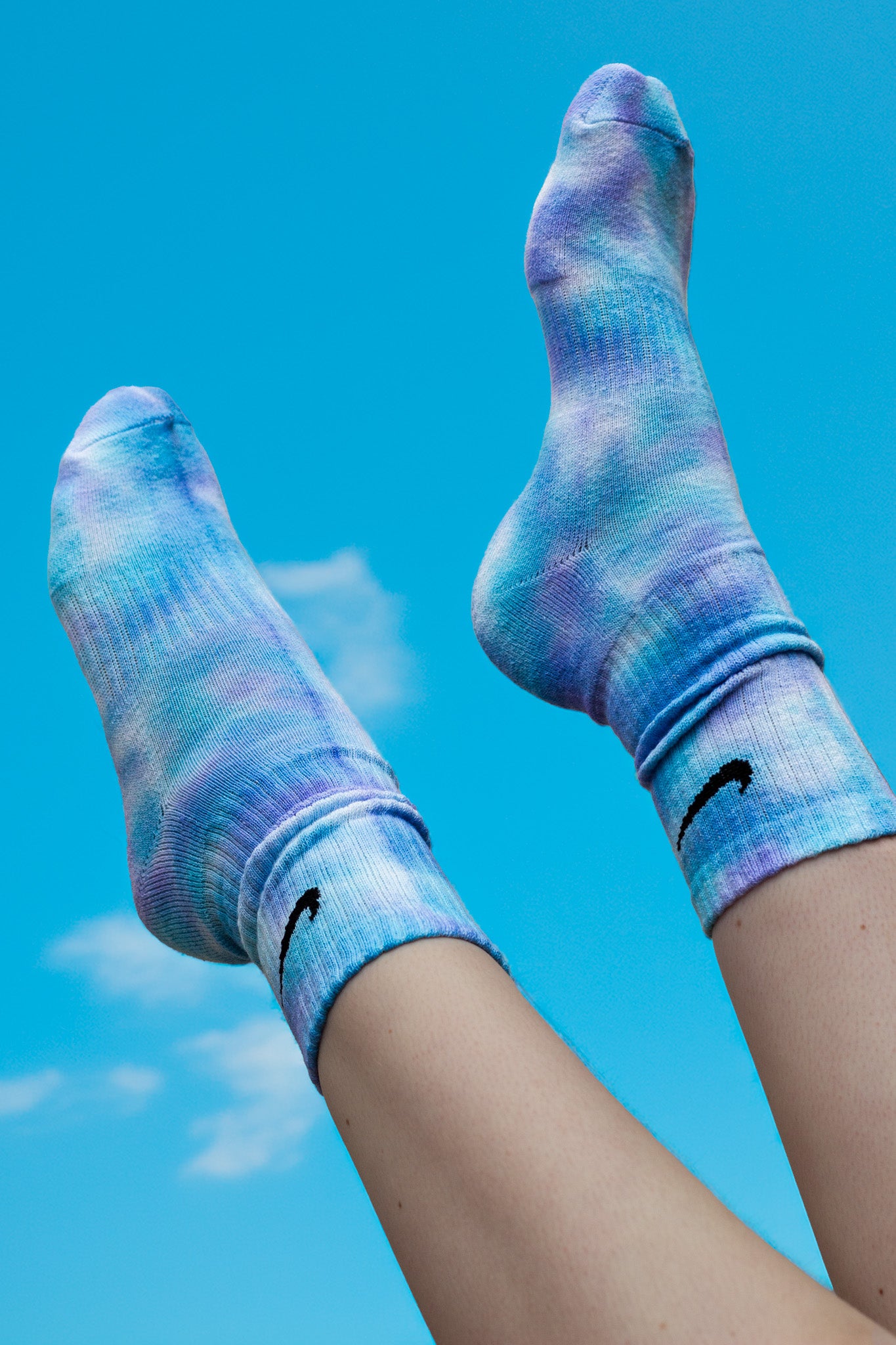 Hand-dyed Nike socks OCEAN POTION