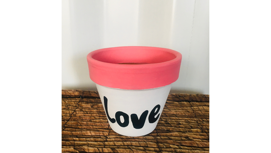 CUSTOM Terracotta pot: LOVE (custom painted to your choice)