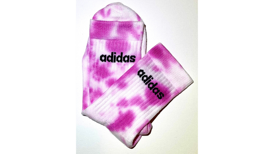 Hand-dyed Adidas socks RASPBERRY PATCH