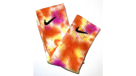 Hand-dyed Nike socks SUNRISE CRUSH