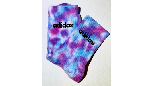 Hand-dyed Adidas socks MAKING PURPLE