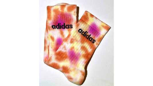 Hand-dyed Adidas socks SUNRISE CRUSH