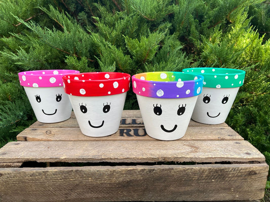 MUSHROOM: terracotta pot custom painted