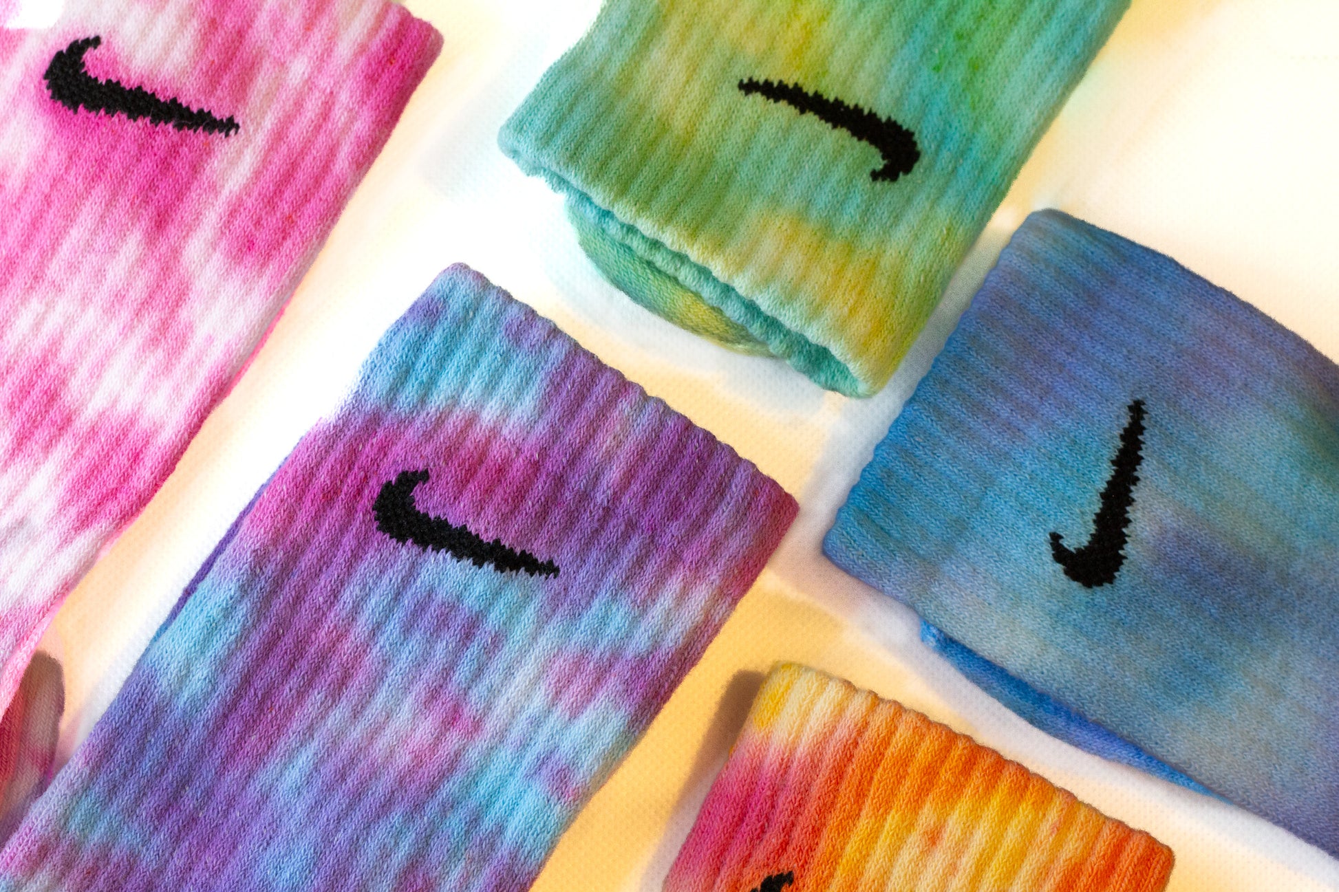 Hand-dyed Nike socks OCEAN DIPPED