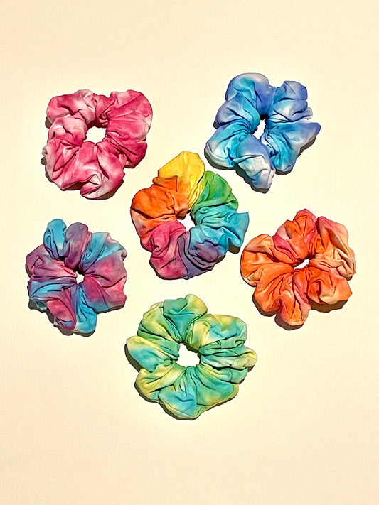 Jumbo hand-dyed hair scrunchies