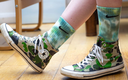 Hand-dyed Nike socks FOREST ENVY