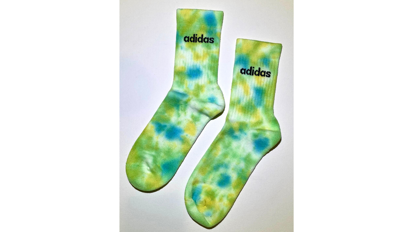 Hand-dyed Adidas socks MEADOW ENVY