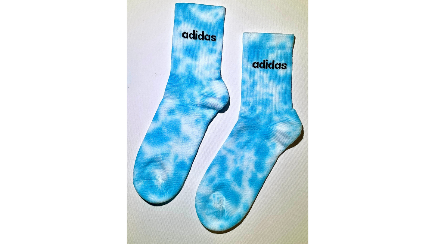 Hand-dyed Adidas socks OCEAN DIPPED